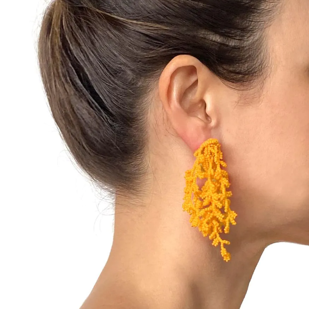 Seaweed Earrings Yellow