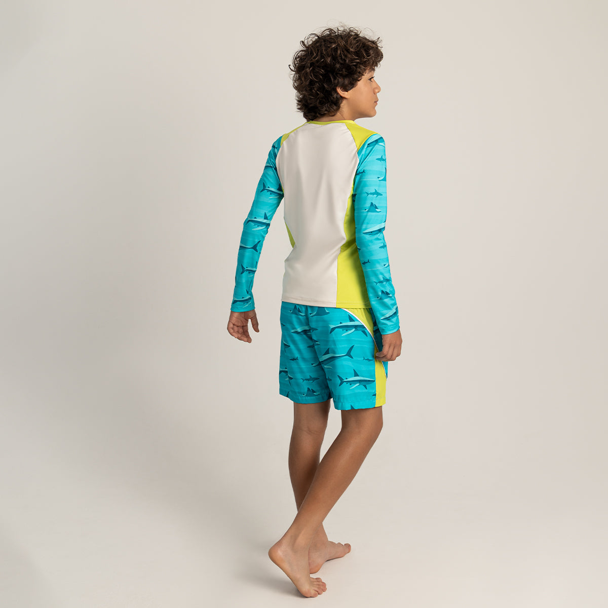 Long-sleeved T-shirt/ yellow and blue