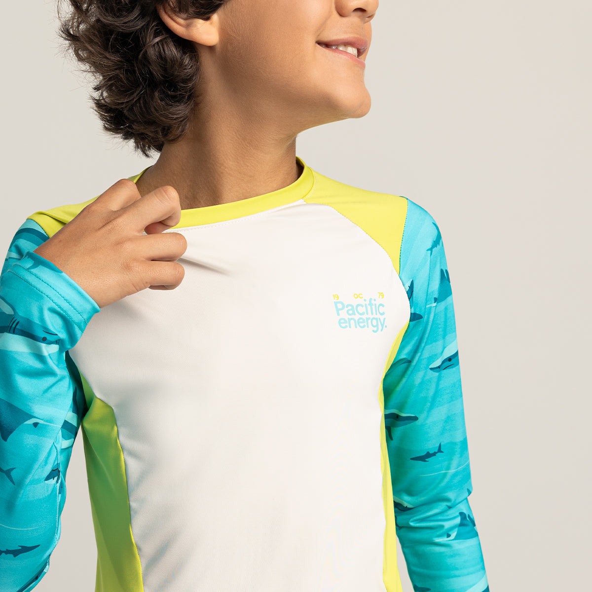 Long-sleeved T-shirt/ yellow and blue