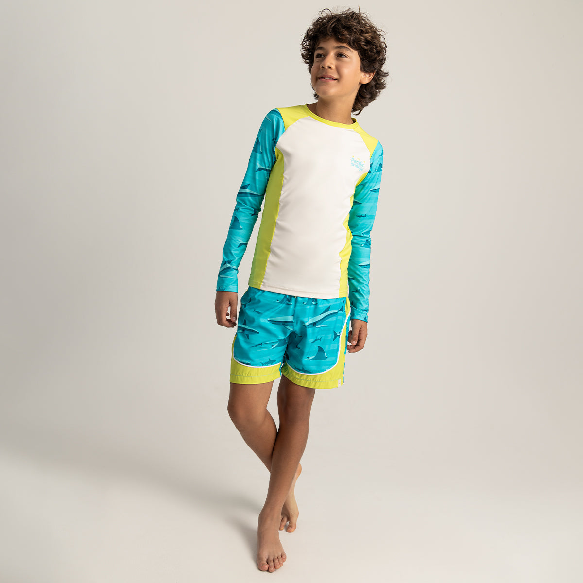 Long-sleeved T-shirt/ yellow and blue