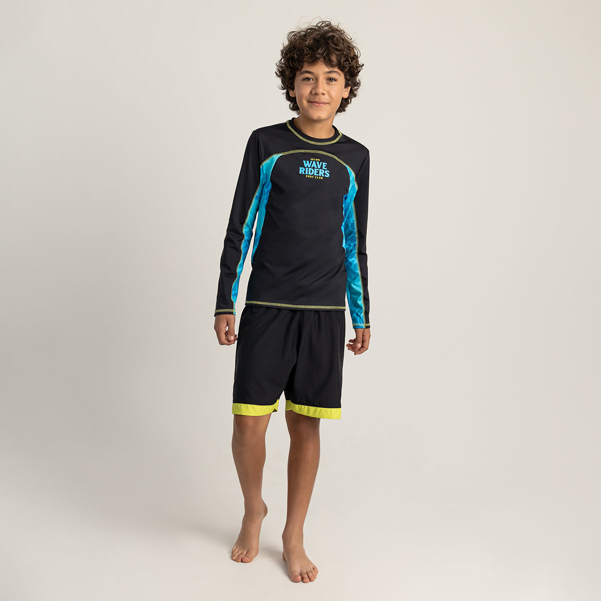 Long-sleeved T-shirt/black and blue