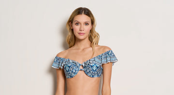 OFF THE SHOULDER RUFFLE BRA TOP
