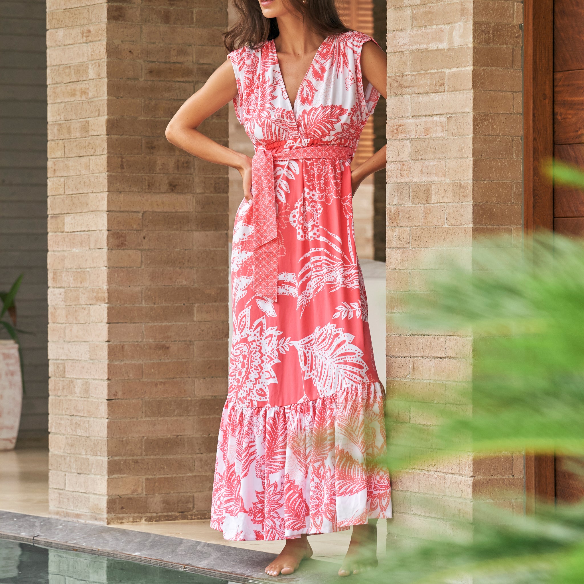 SURPLICE MAXI DRESS