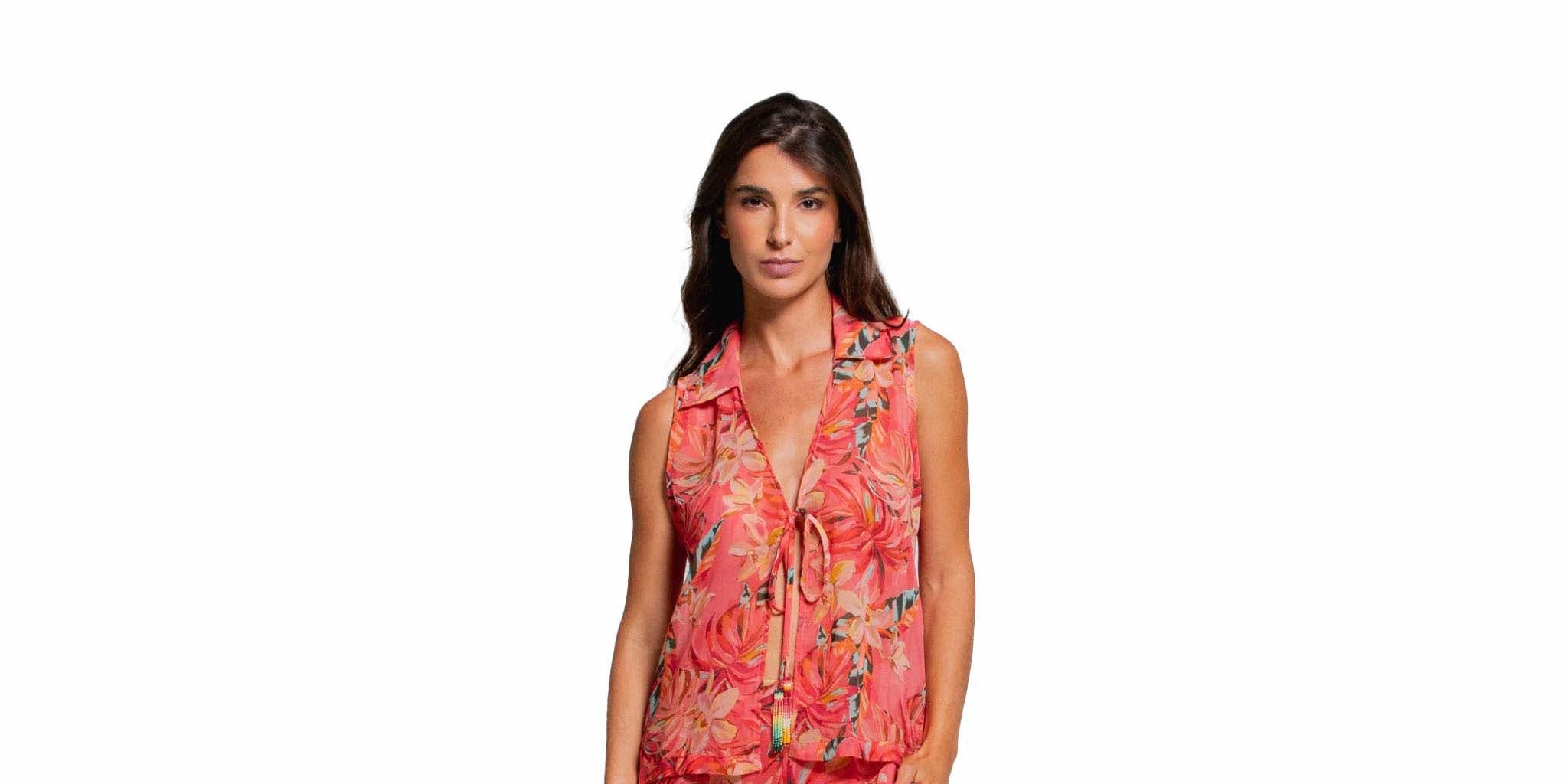 SLEEVELESS COVER UP SHIRT